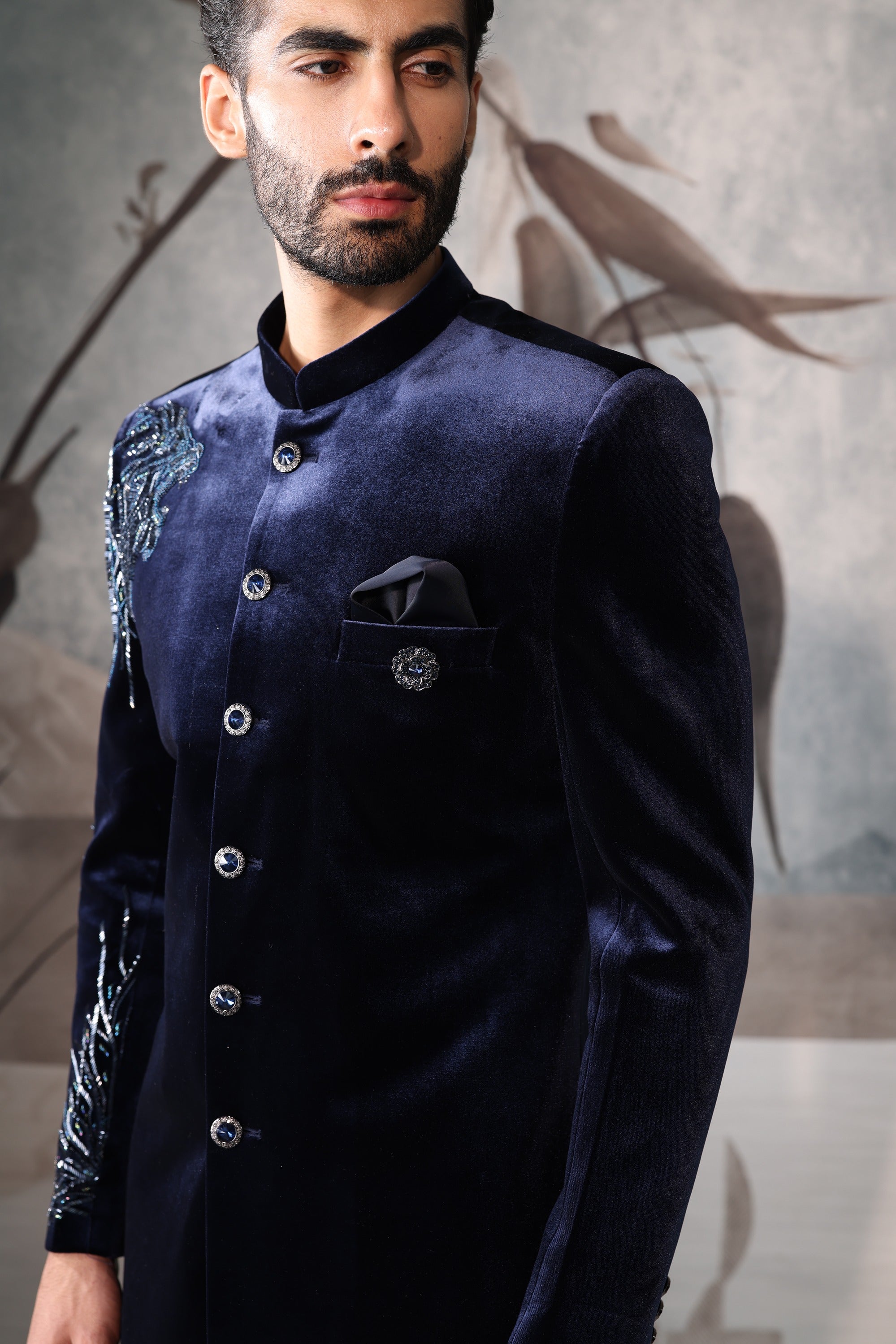 Men's Royal Blue Indo Western