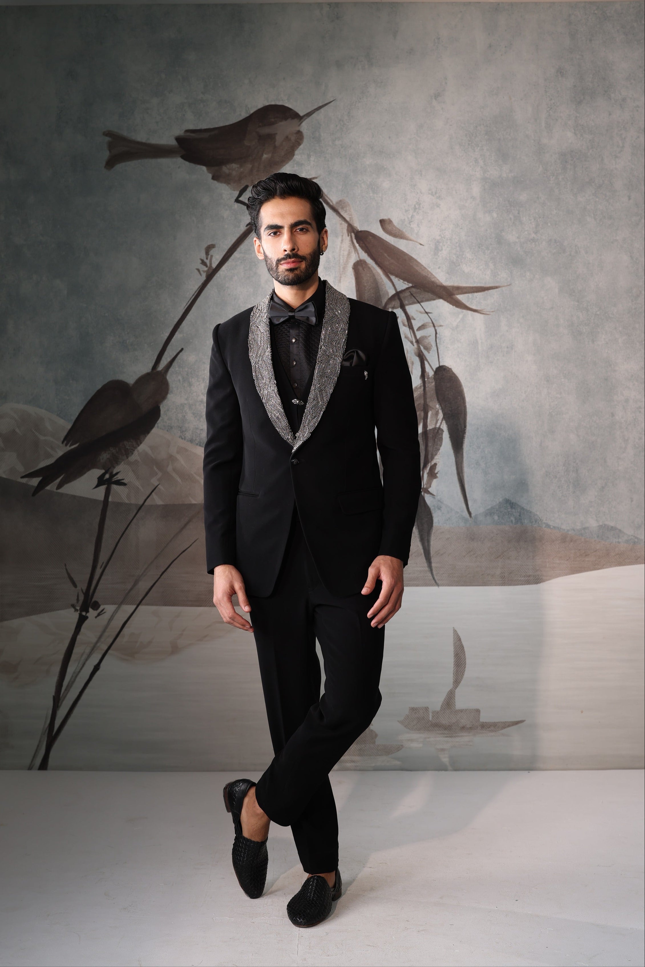 Black tuxedo with collar design