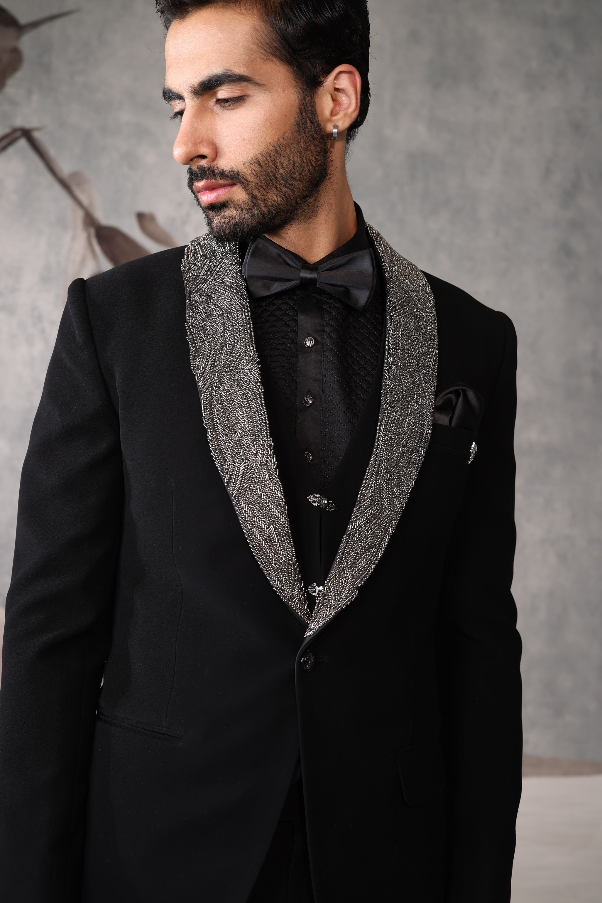 Black tuxedo with collar design