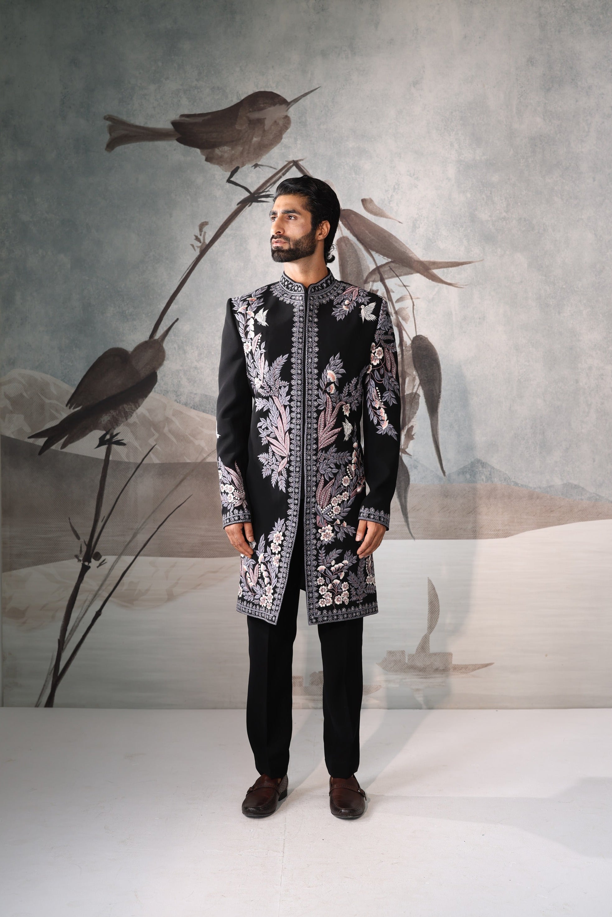 Black Indo Western for men