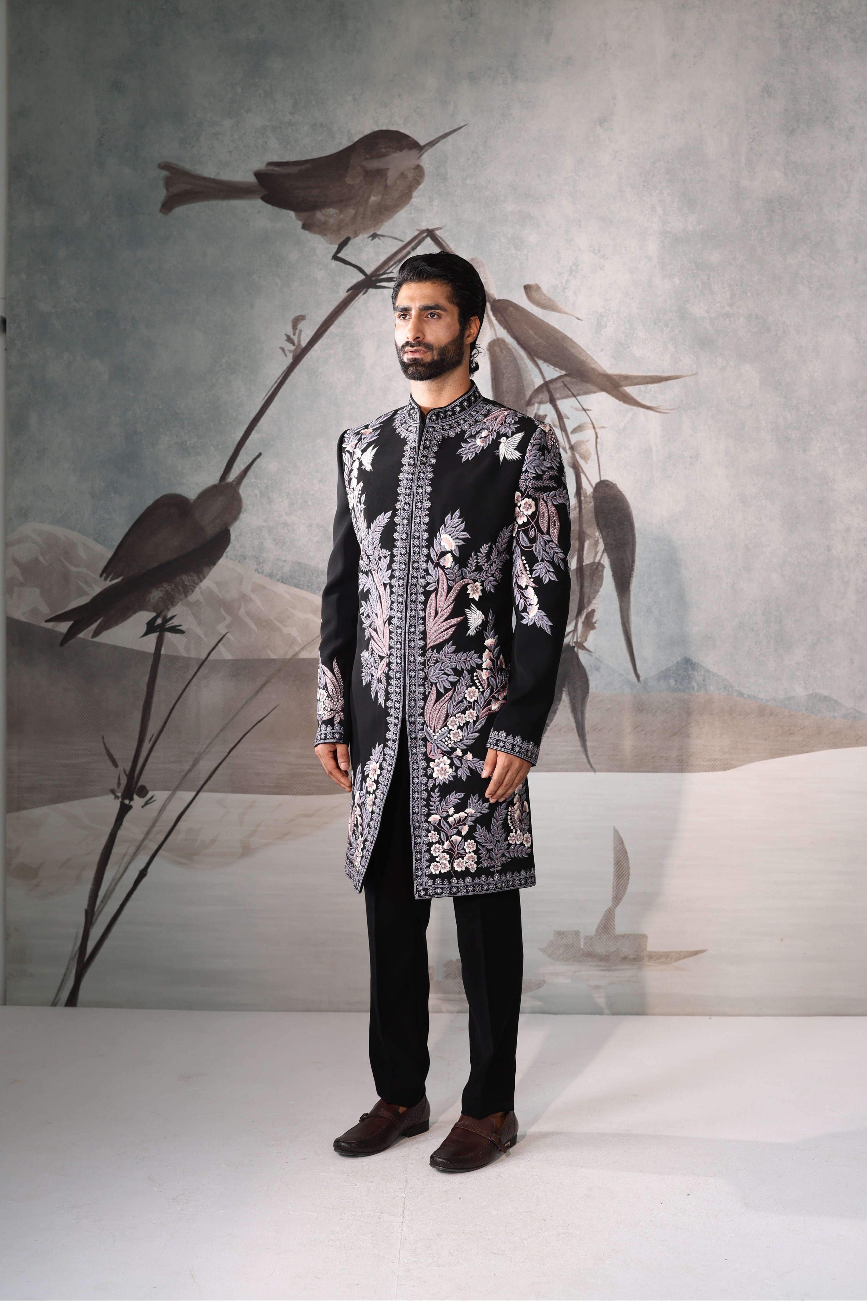 Black Indo Western for men