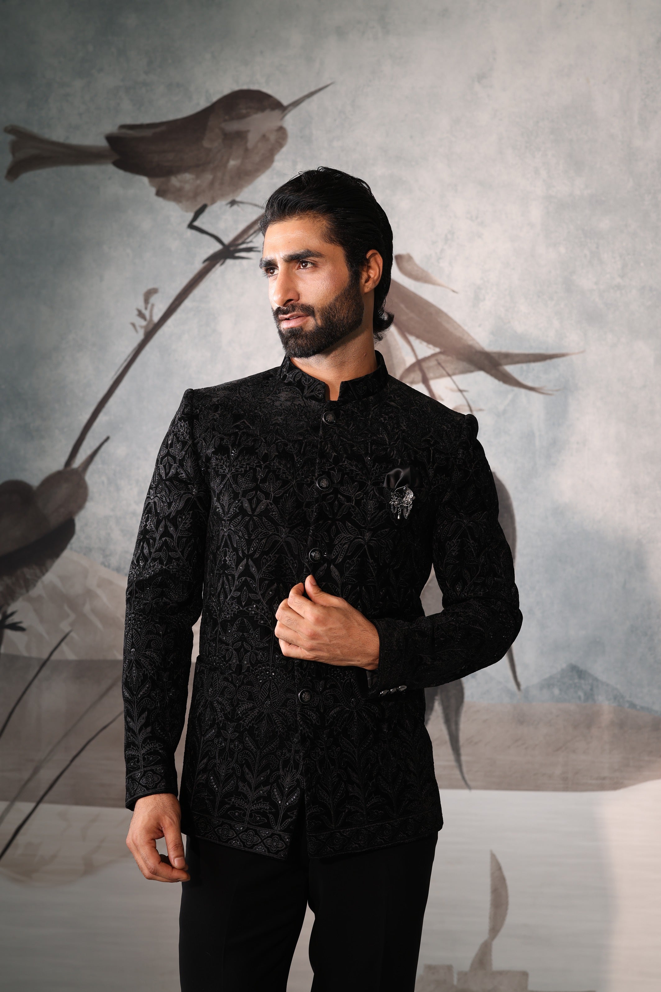 Men's Black Bandhgala Jacket