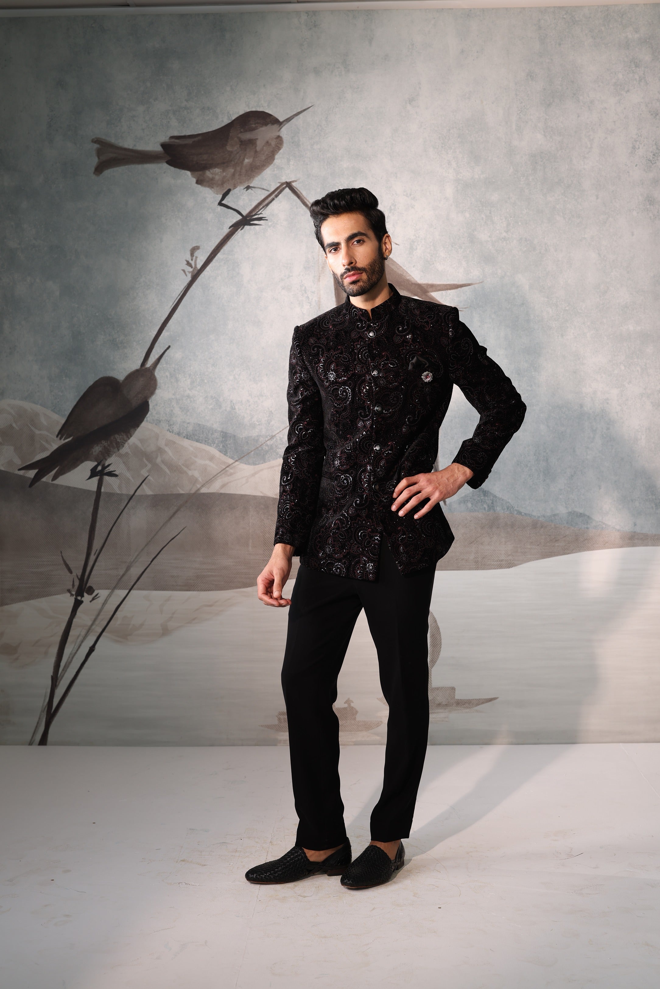 Men's Embroidered Bandhgala Jacket