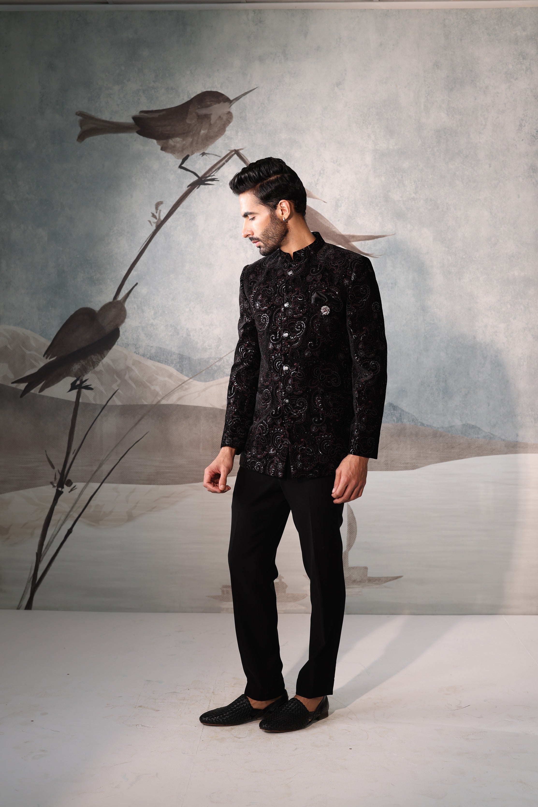 Men's Embroidered Bandhgala Jacket