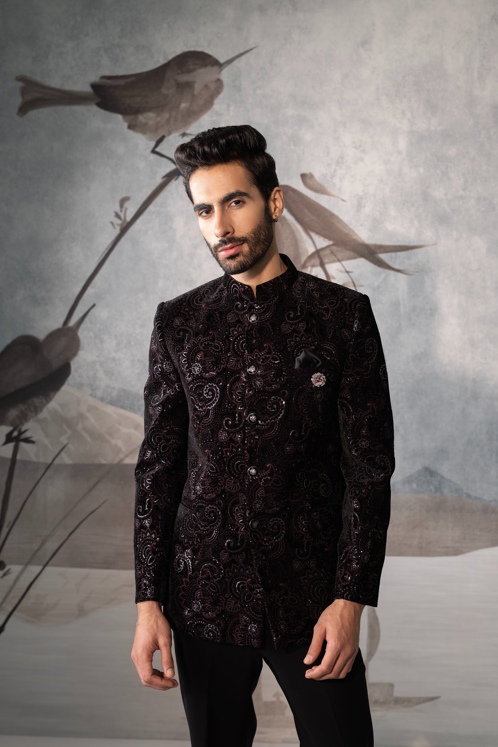 Men's Embroidered Bandhgala Jacket