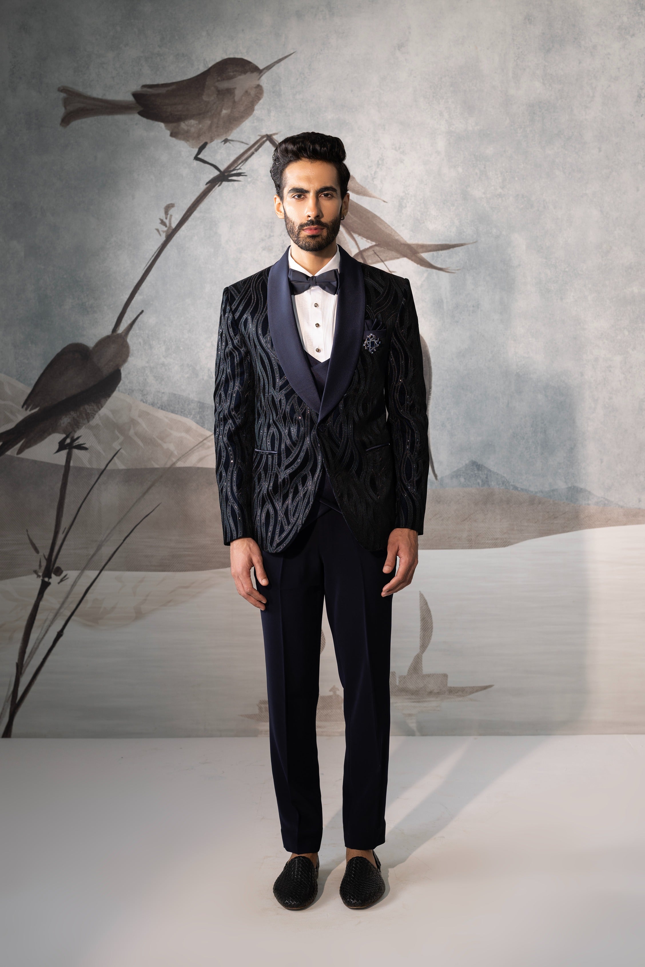 Designer Blue Velvet Tuxedo Suit