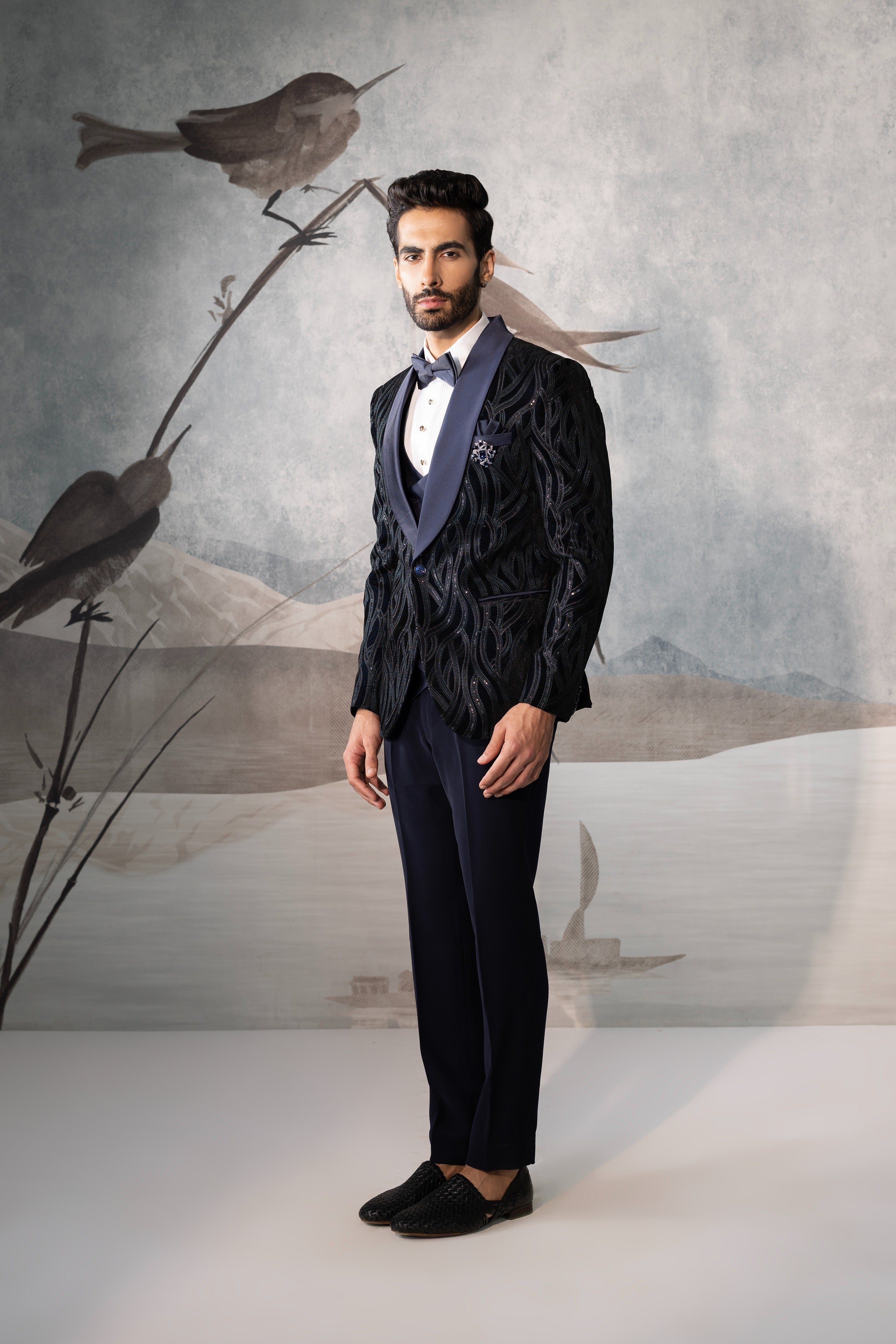Designer Blue Velvet Tuxedo Suit