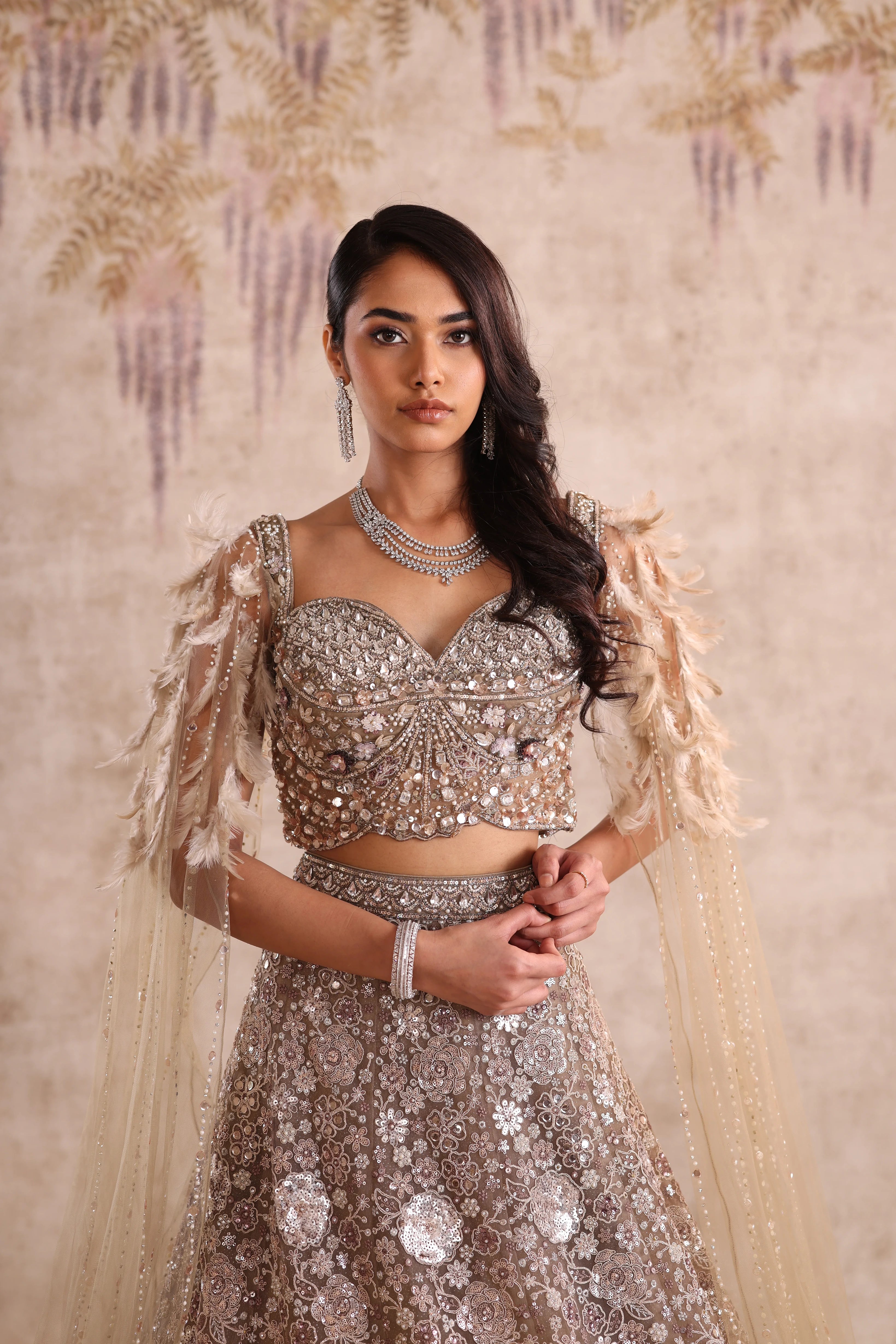 White Embroidered party wear Lehenga