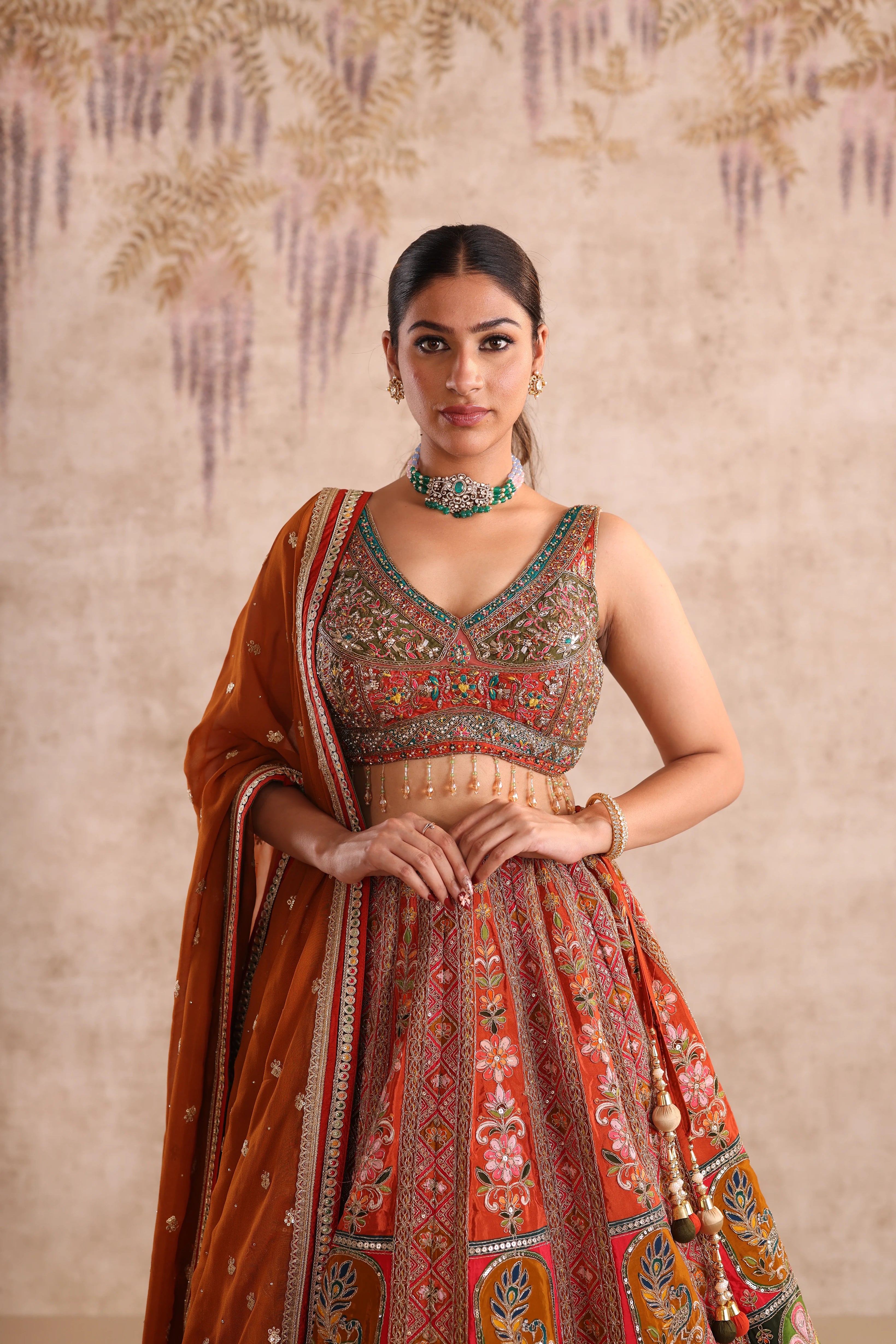 Multi-Colored Embroidered Party Wear Lehenga