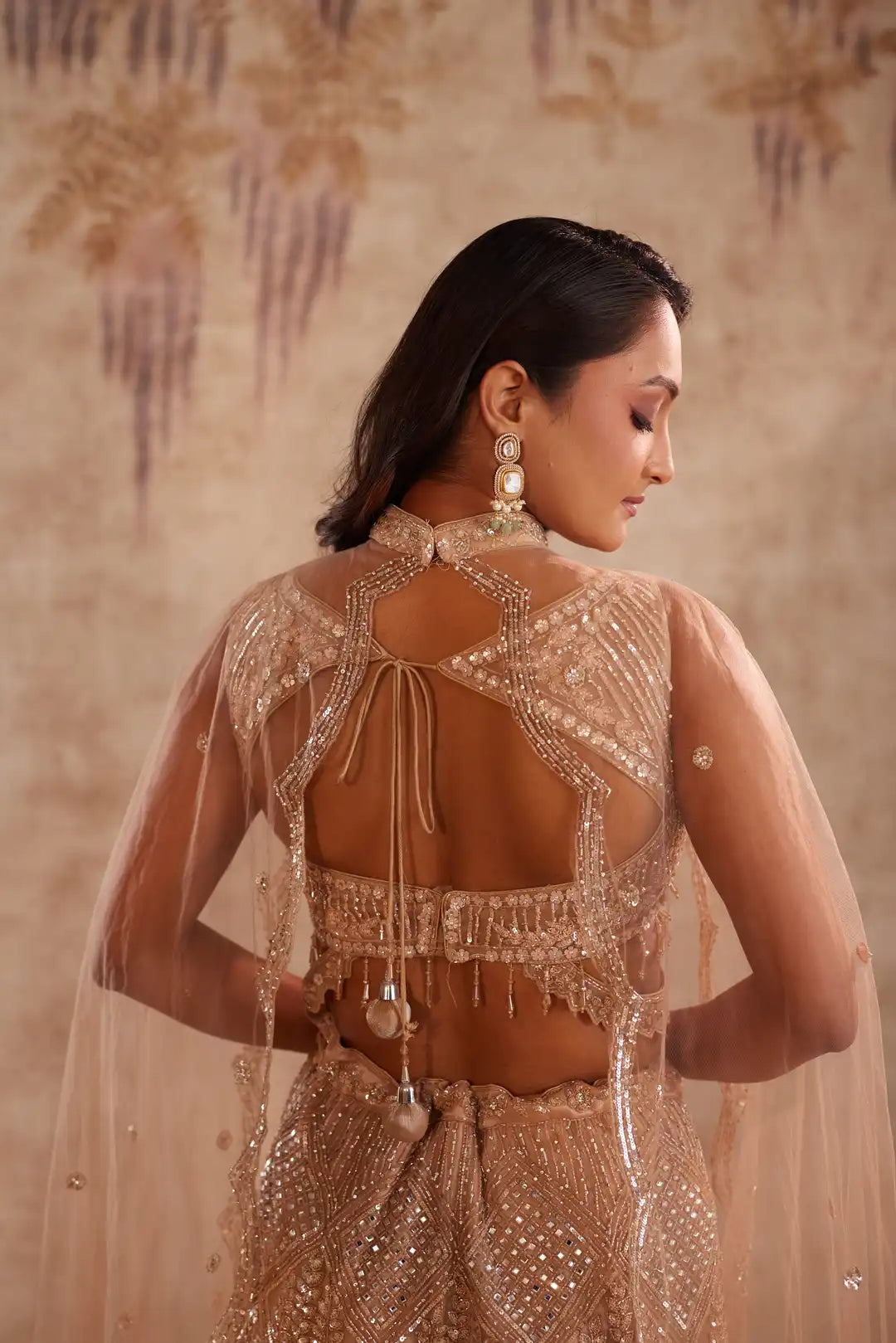 Gold Embroidered Lehenga with choker dupatta