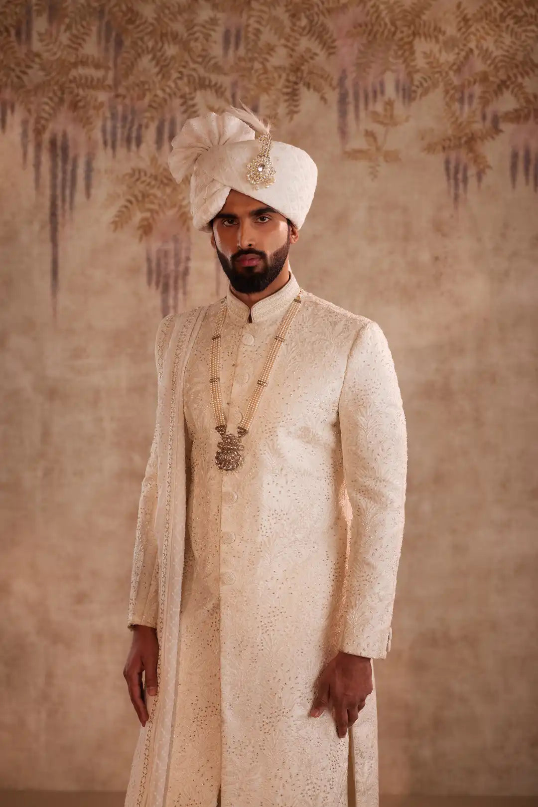 Off White Embroidered Sherwani for Groom | Premium Designer Wedding Sherwani
