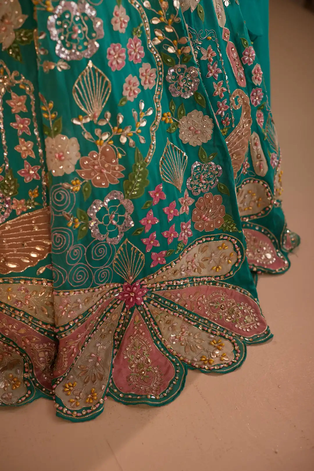Mystic teal lehenga set