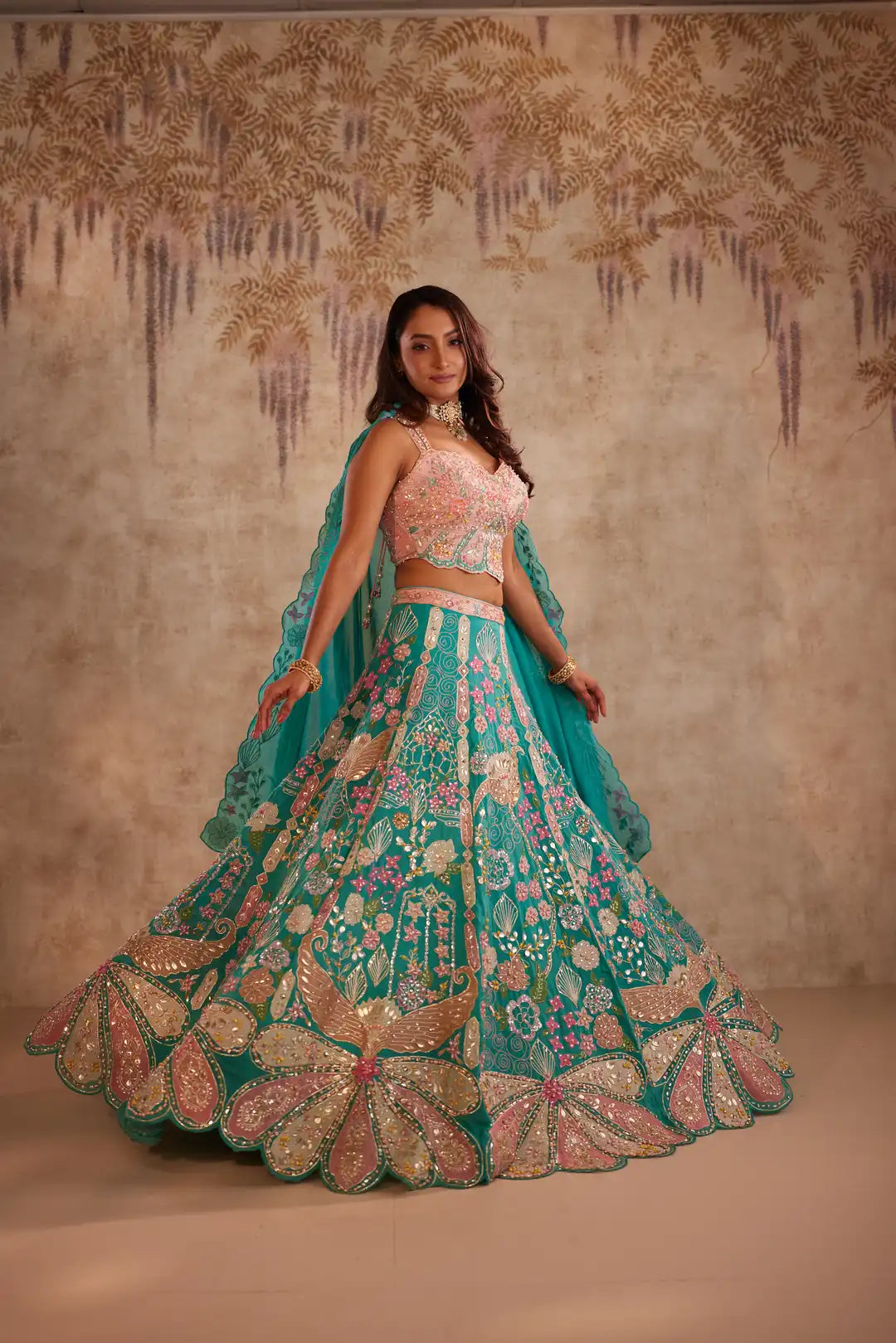 Mystic teal lehenga set