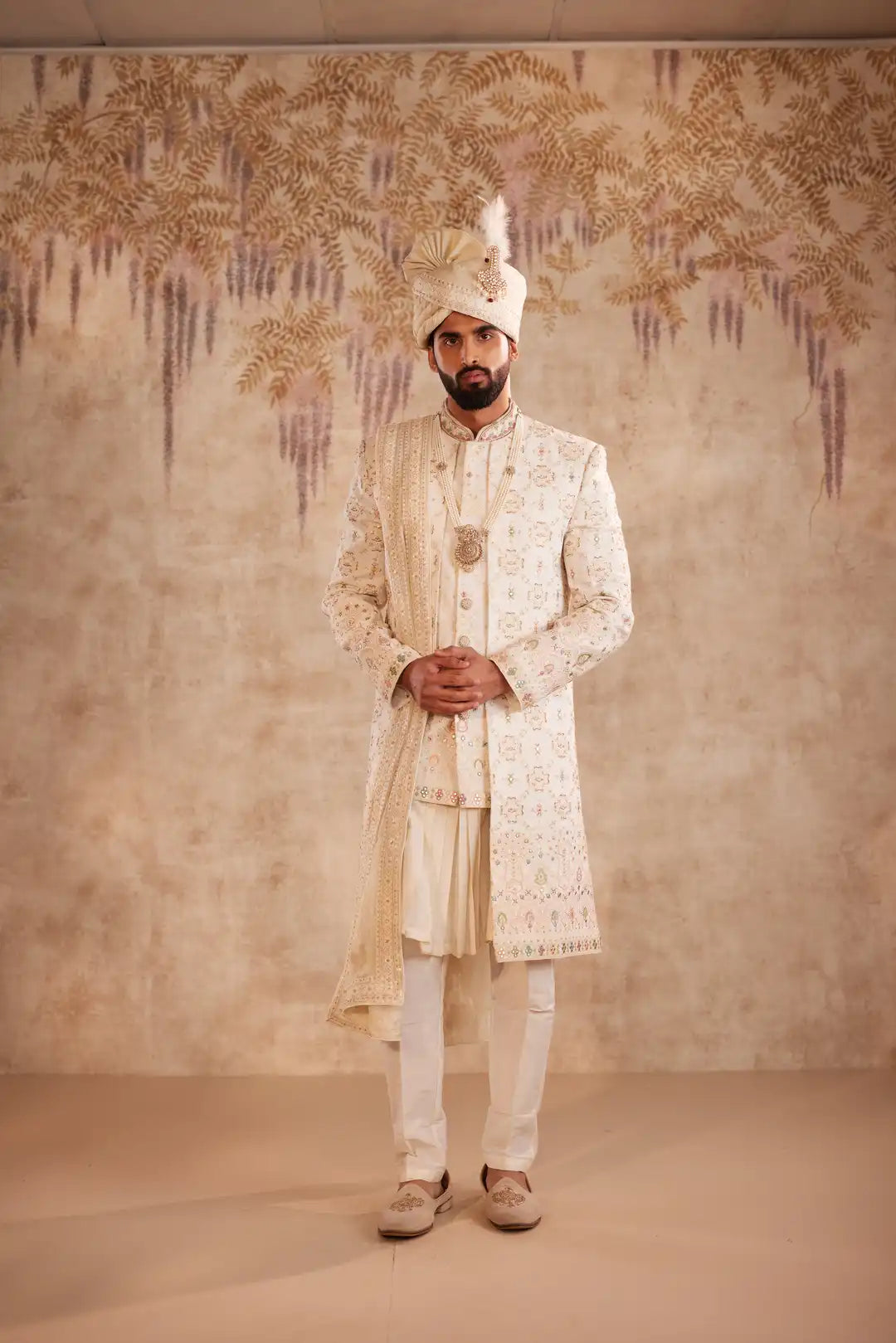 Radiant sherwani with heavy embroidery work