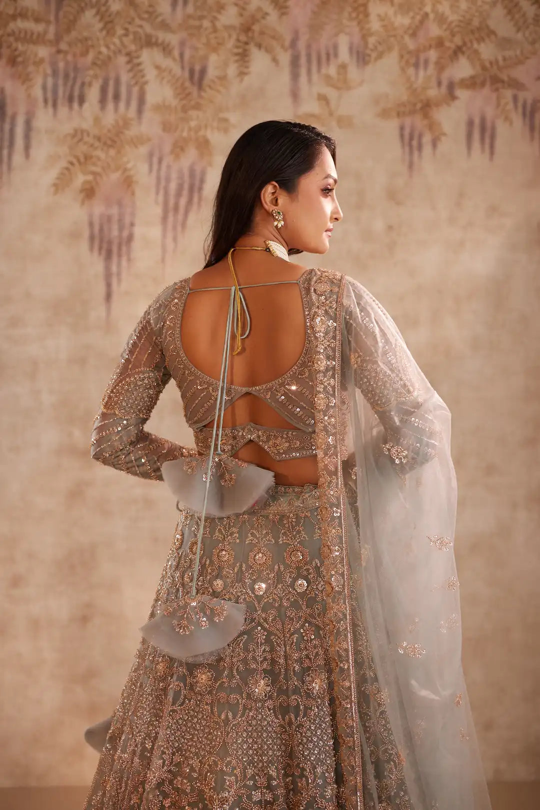 Light blue Net lehenga