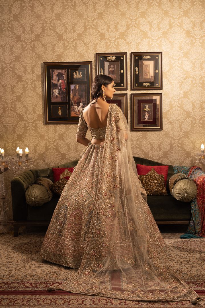 Grey Multicolour Bridal Lehenga