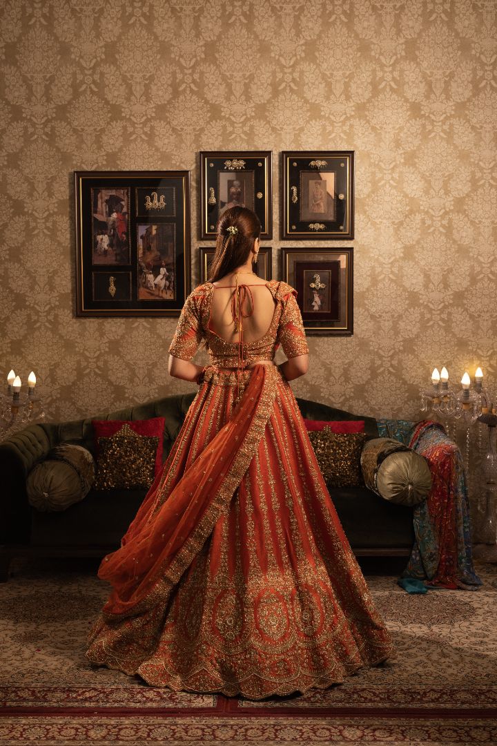 Rust Bridal Lehenga