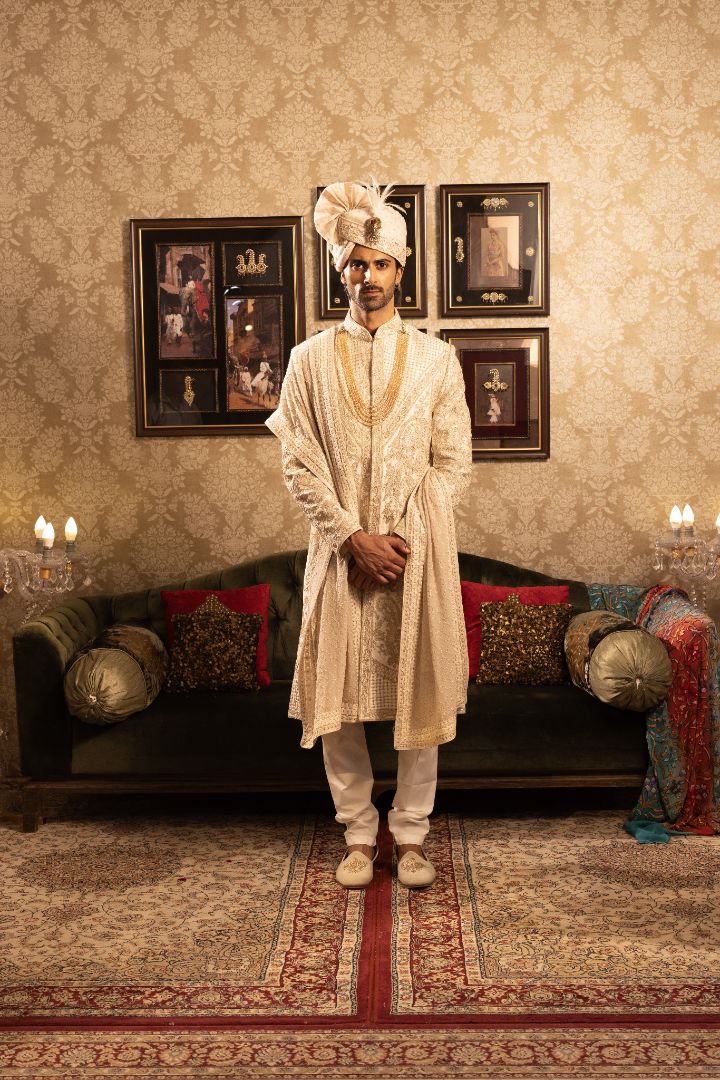 Ivory Sherwani for men