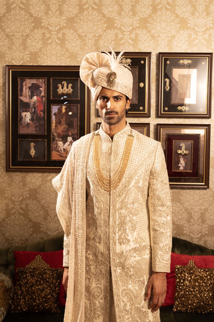 Ivory Sherwani for men