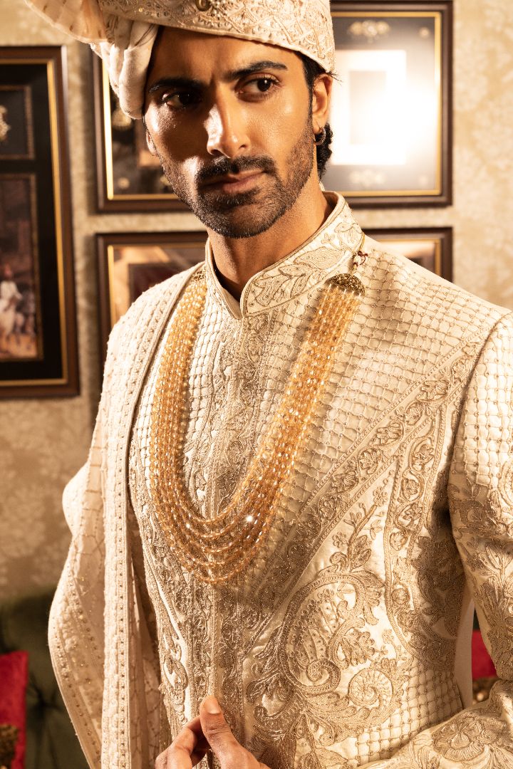 Ivory Sherwani for men