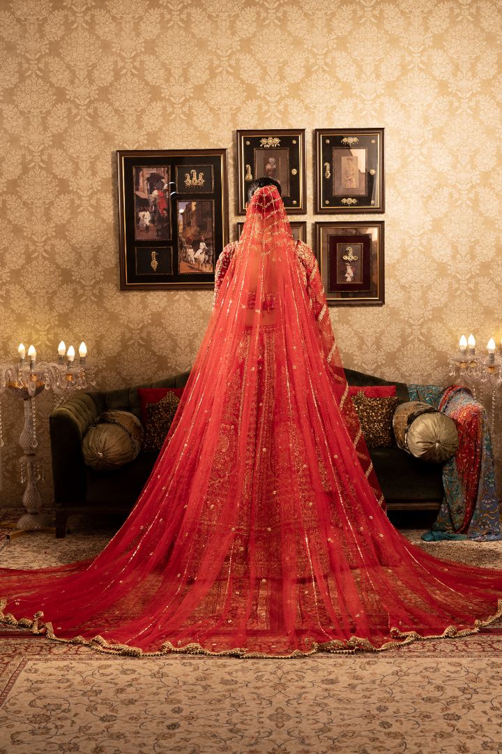 Red Bridal lehenga with Heavy Hand work