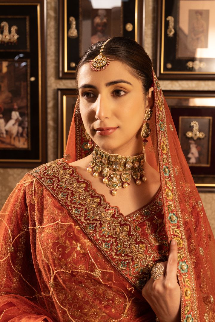 Rust Bridal lehenga