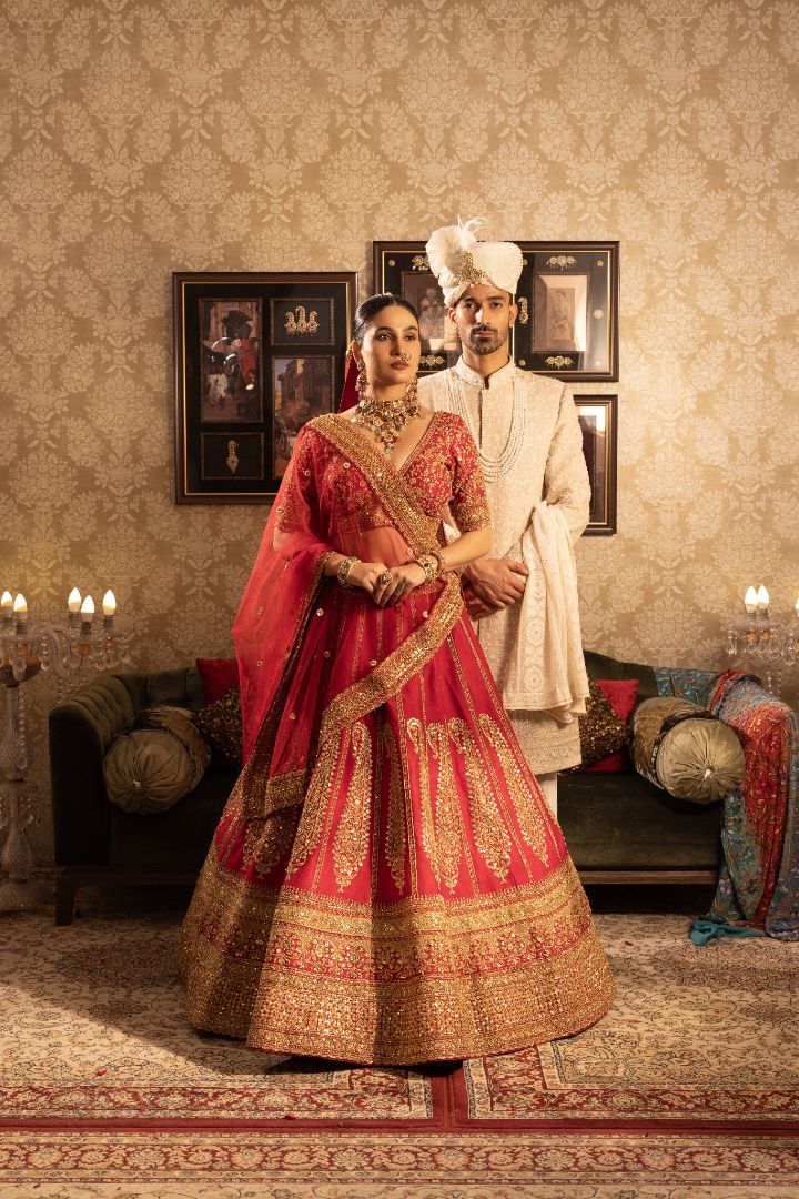 Red bridal lehenga