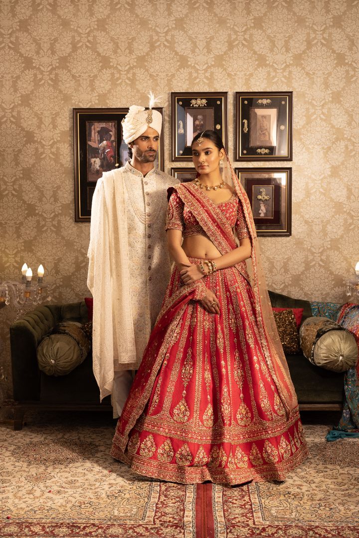 Red bridal lehenga