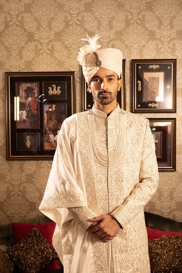 Cream Colour Sherwani for Men