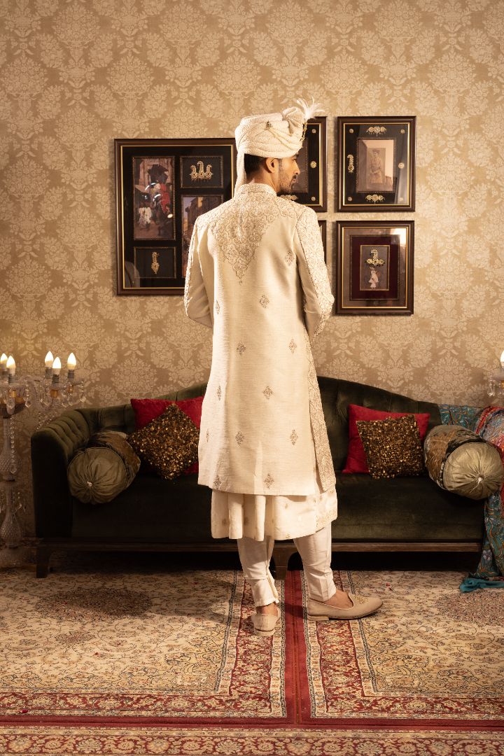 Cream Colour Sherwani for Men