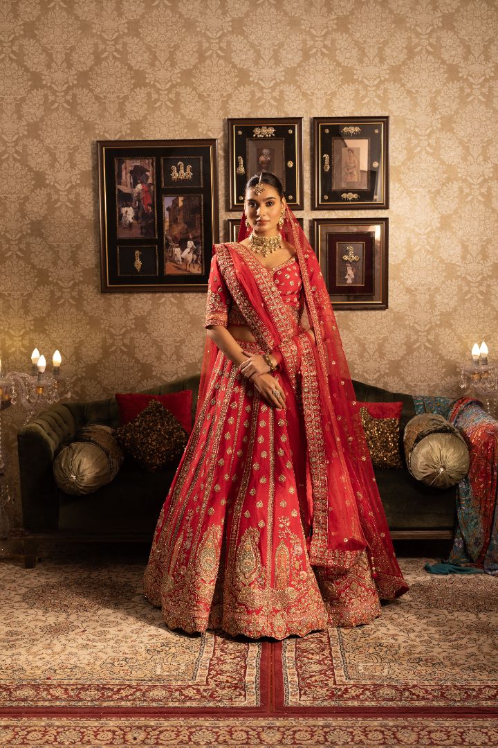 Red Bridal lehenga