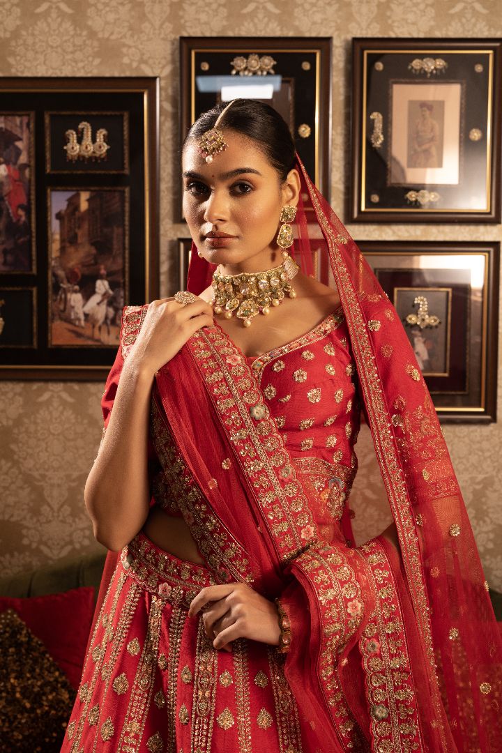 Red Bridal lehenga