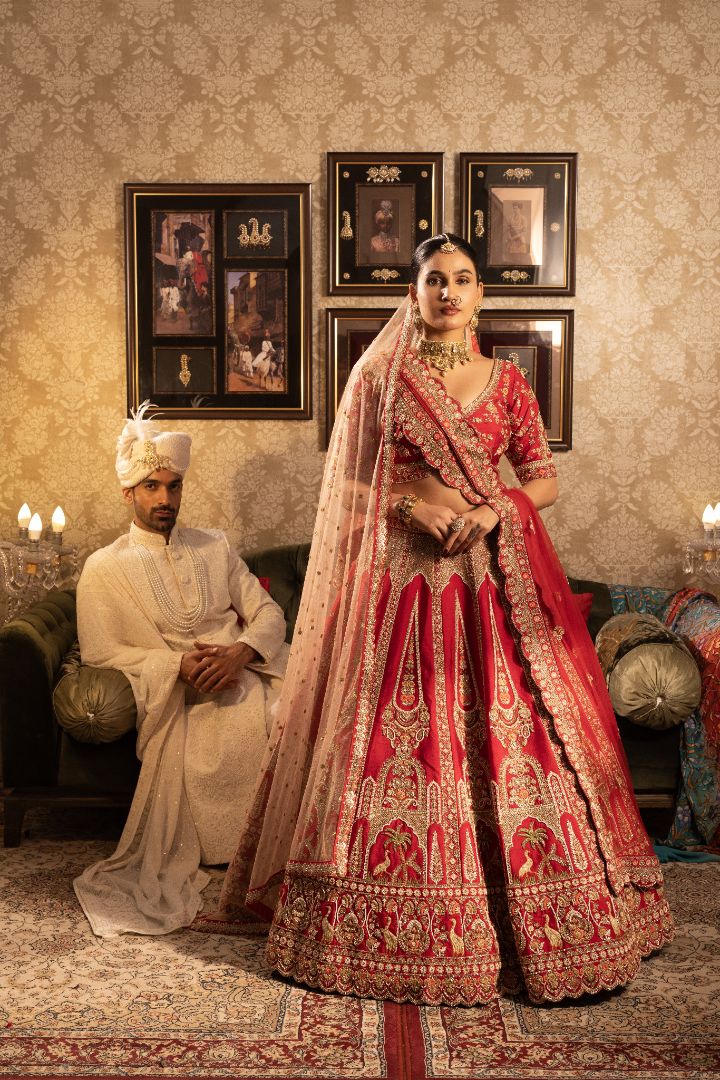 Red Designer Bridal lehenga