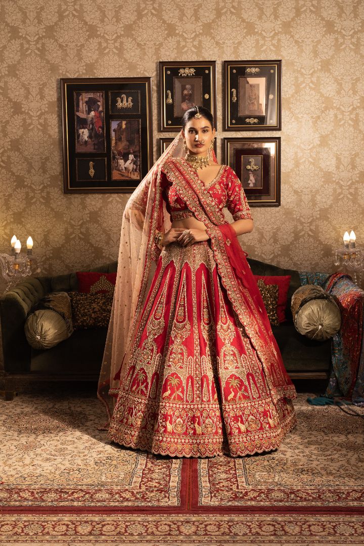 Red Designer Bridal lehenga