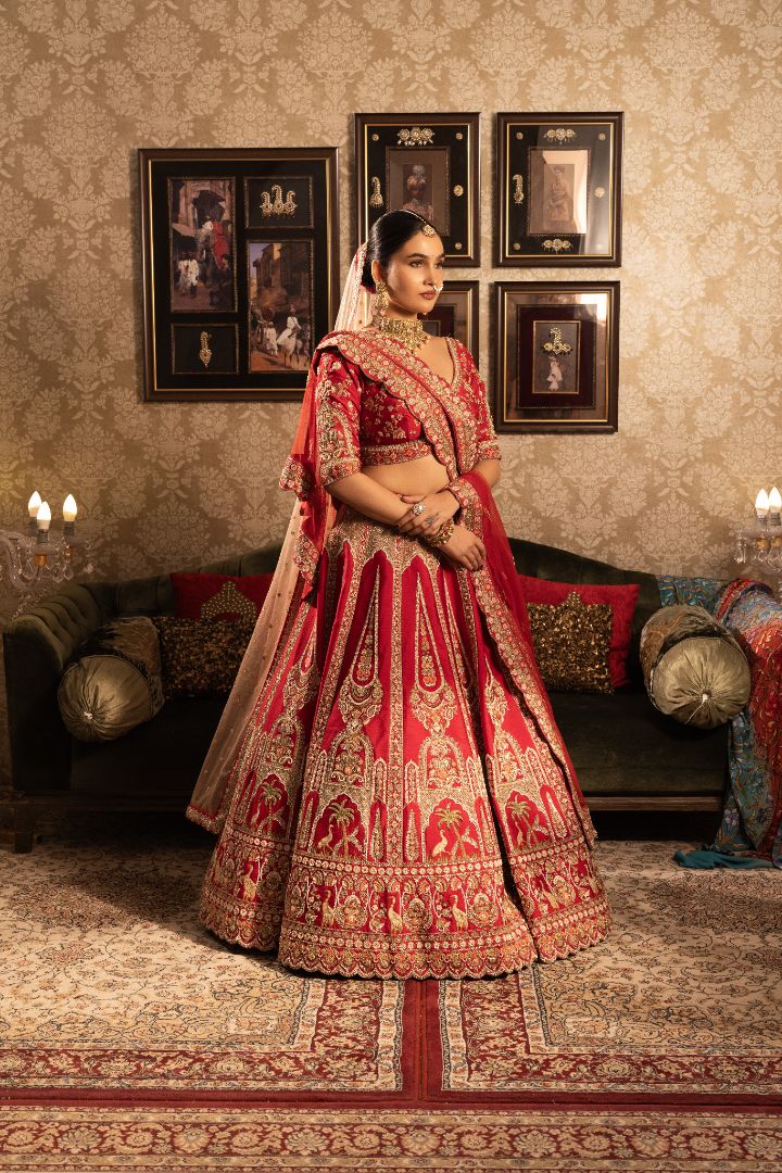 Red Designer Bridal lehenga