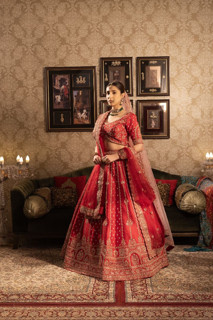 Red Bridal lehenga