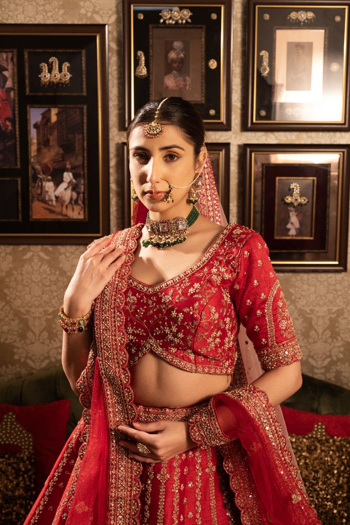 Red Bridal lehenga