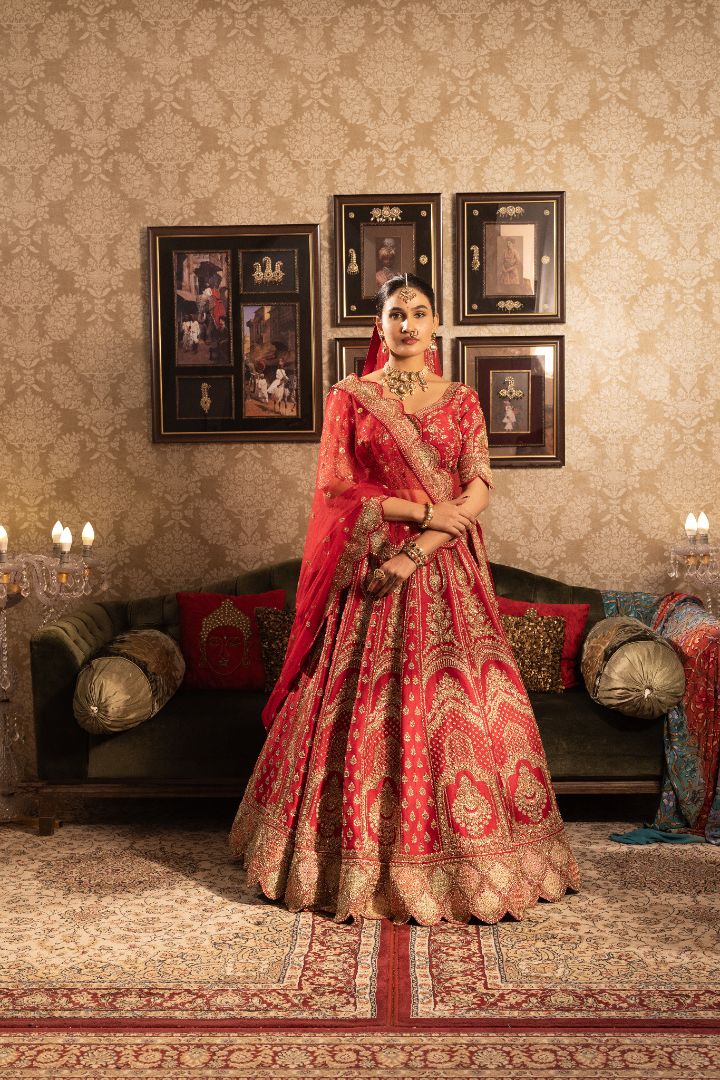 Red Bridal lehenga