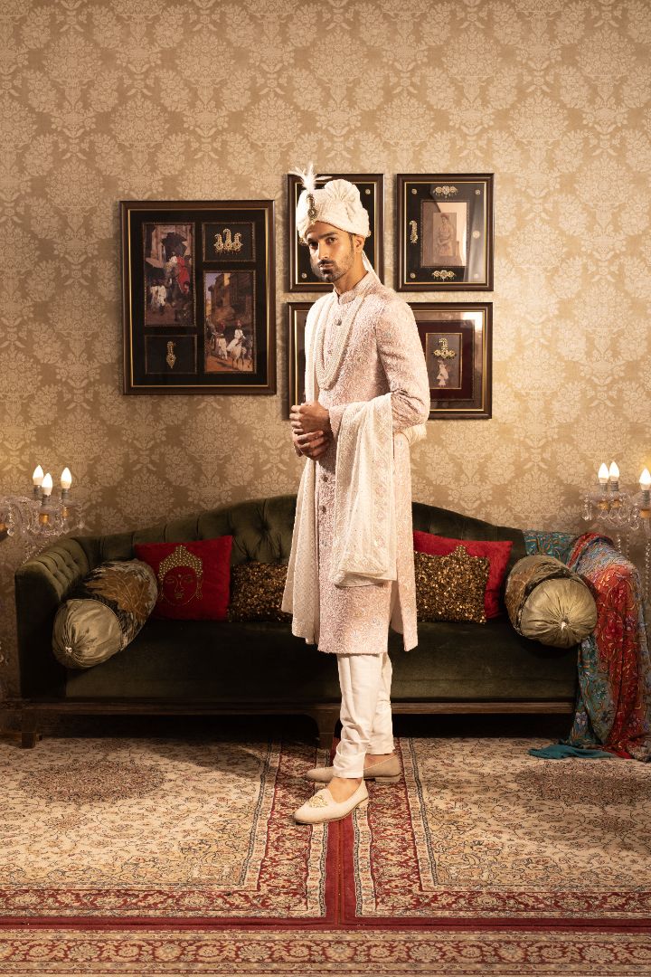 Pink Sherwani From Groom