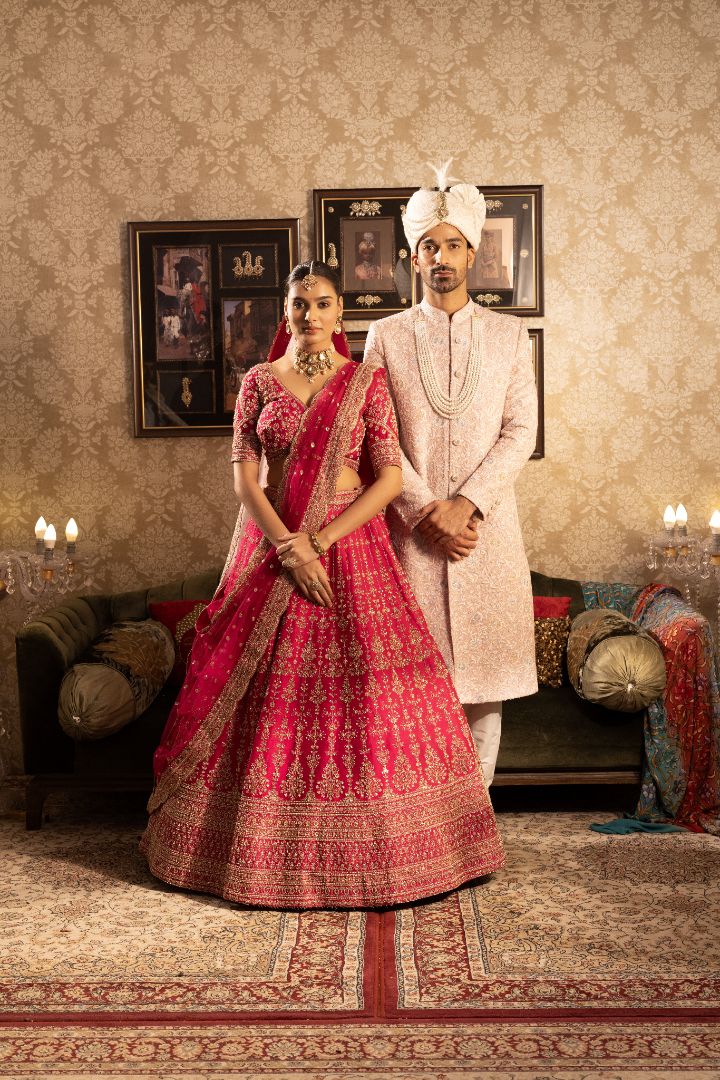 Pink Sherwani From Groom