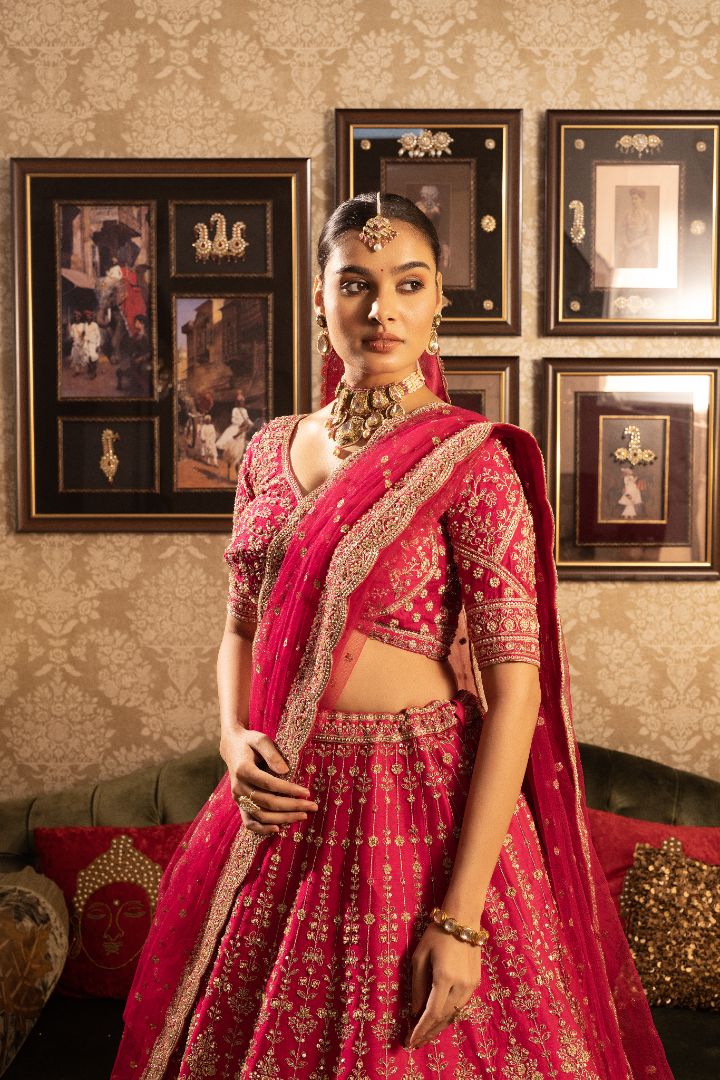 Rani colured Lehenga for bride