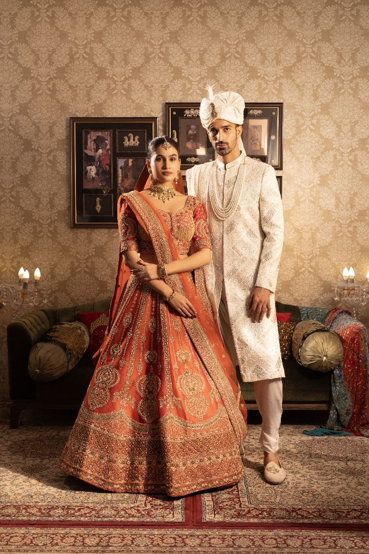 Orange Bridal Lehenga