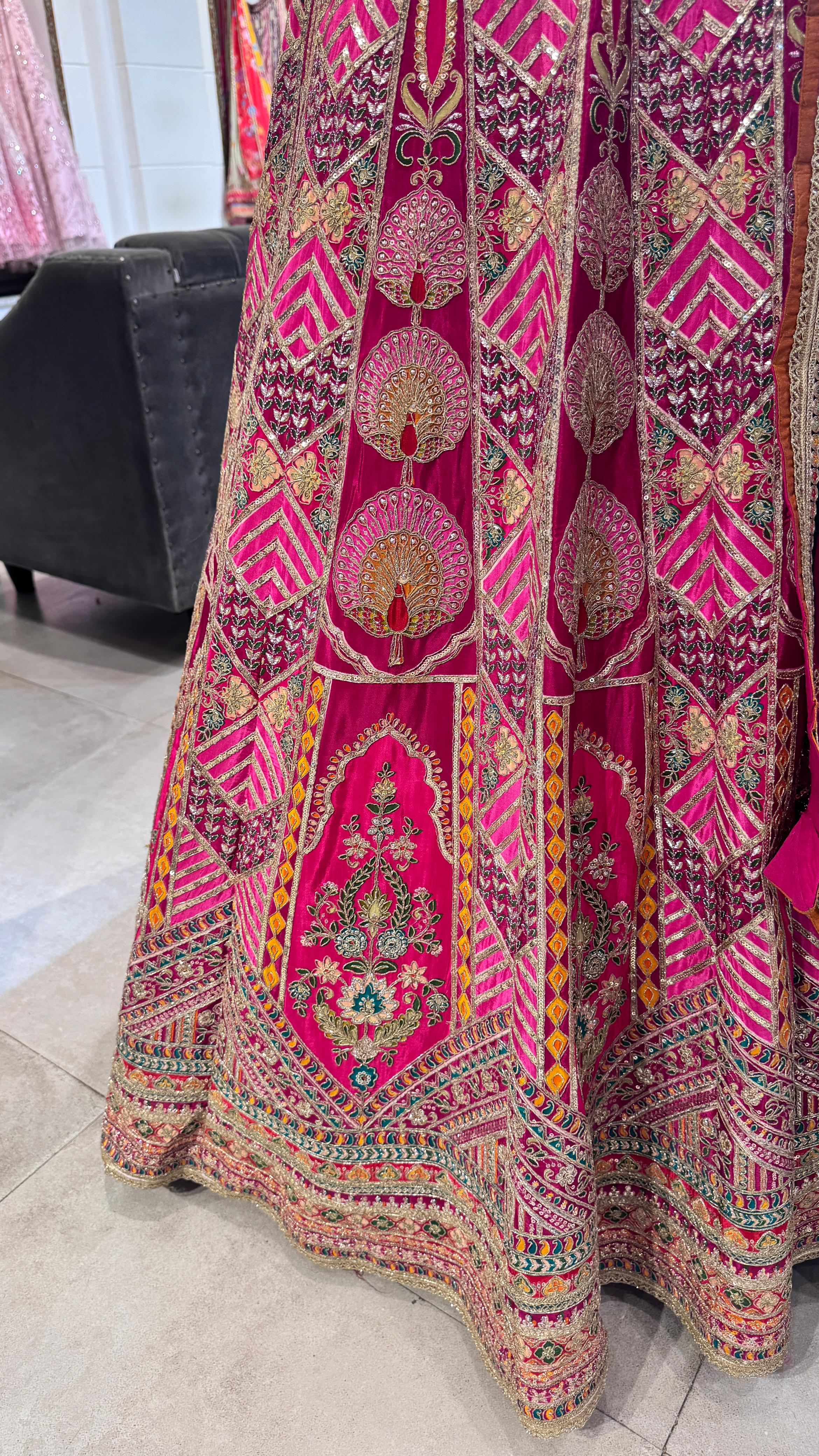 Royal Pink Embroidered Lehenga