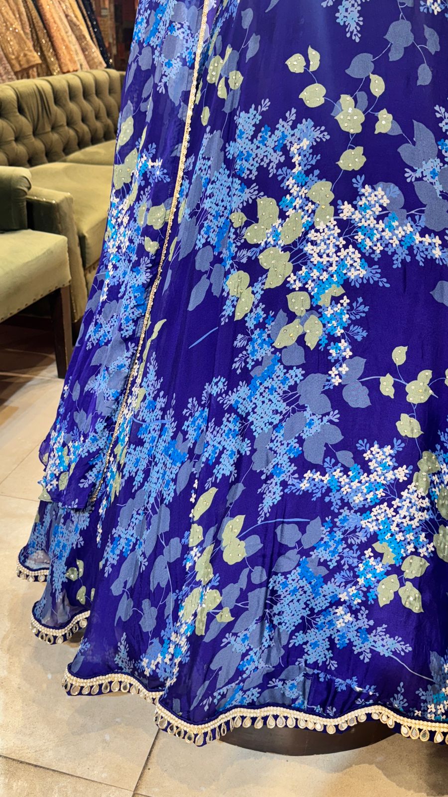Midnight Bloom Blue Lehenga
