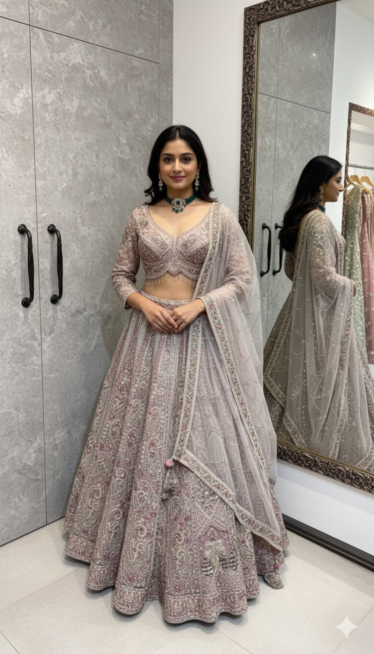 Dusty pink lehenga