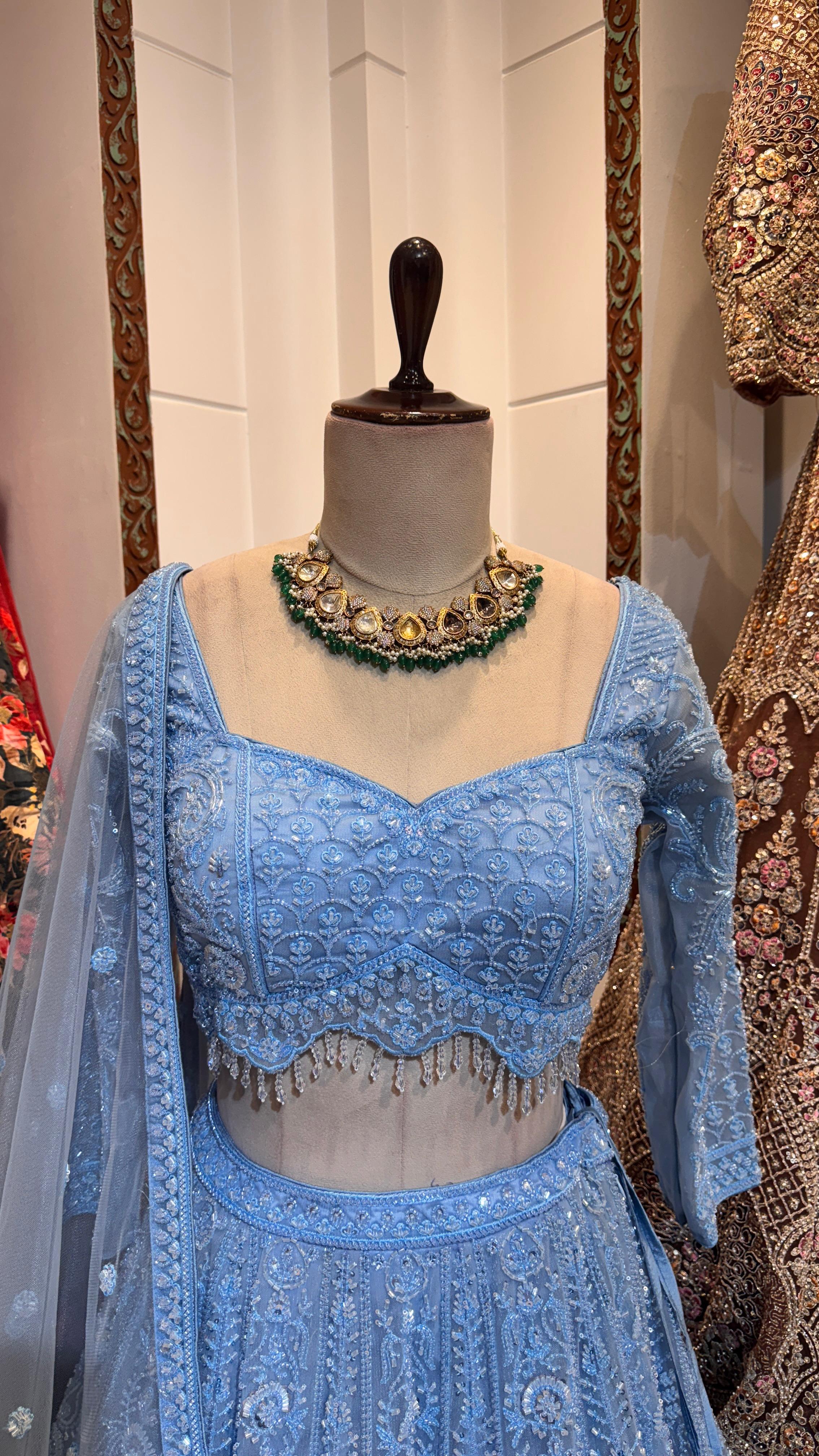 Pastel blue lehenga