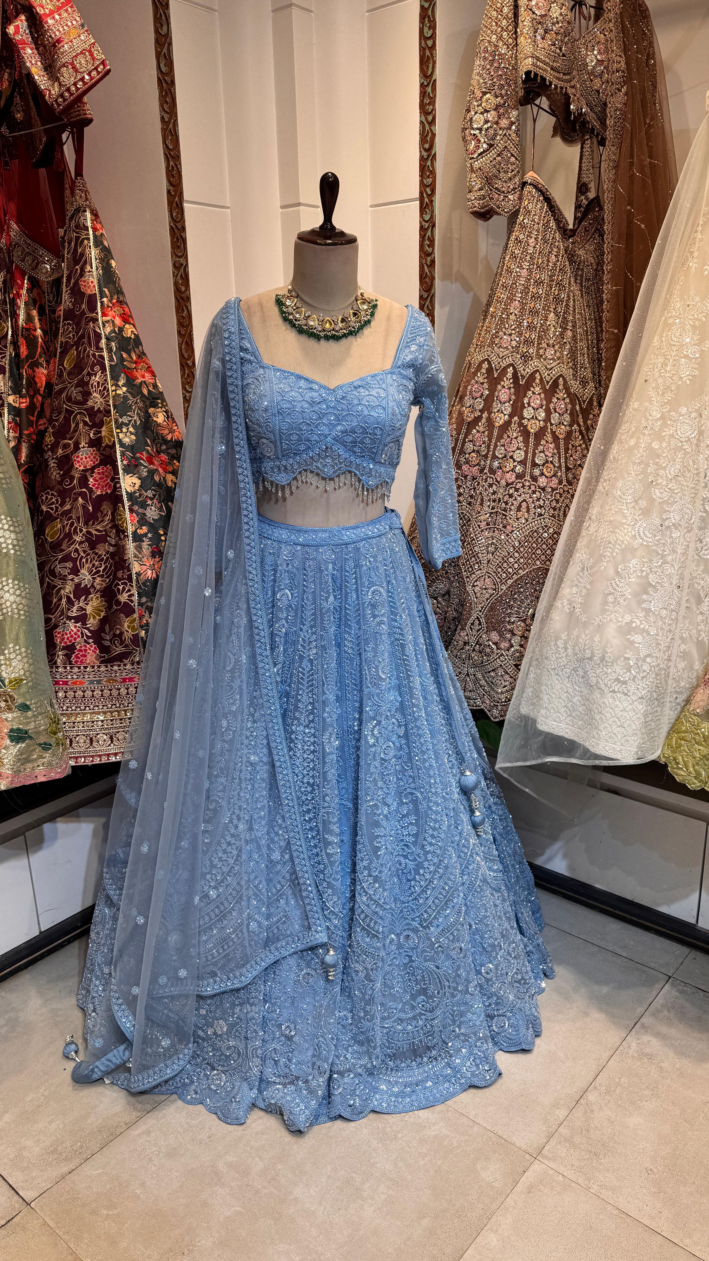 Pastel blue lehenga