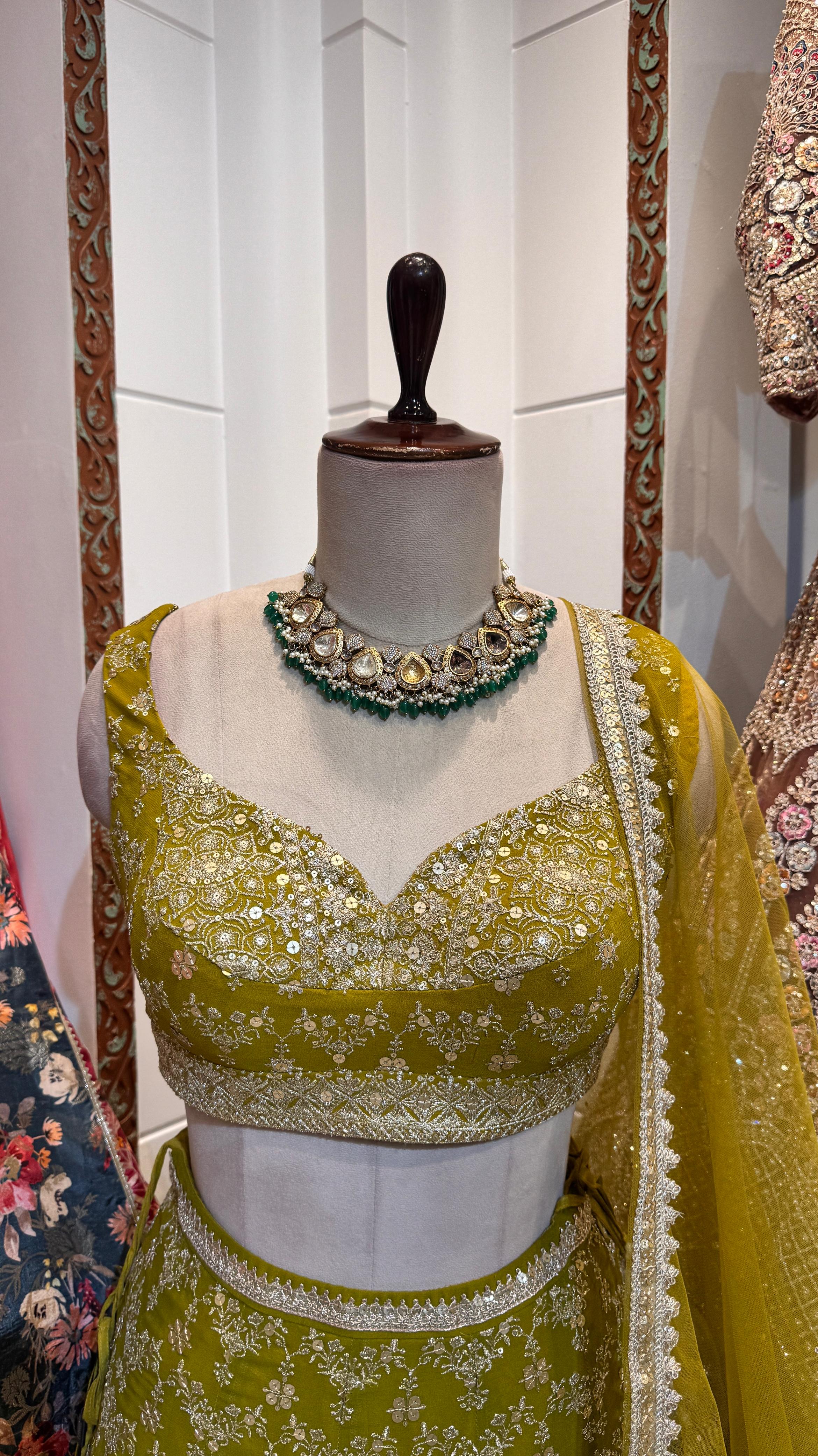 Mehendi green lehenga Media