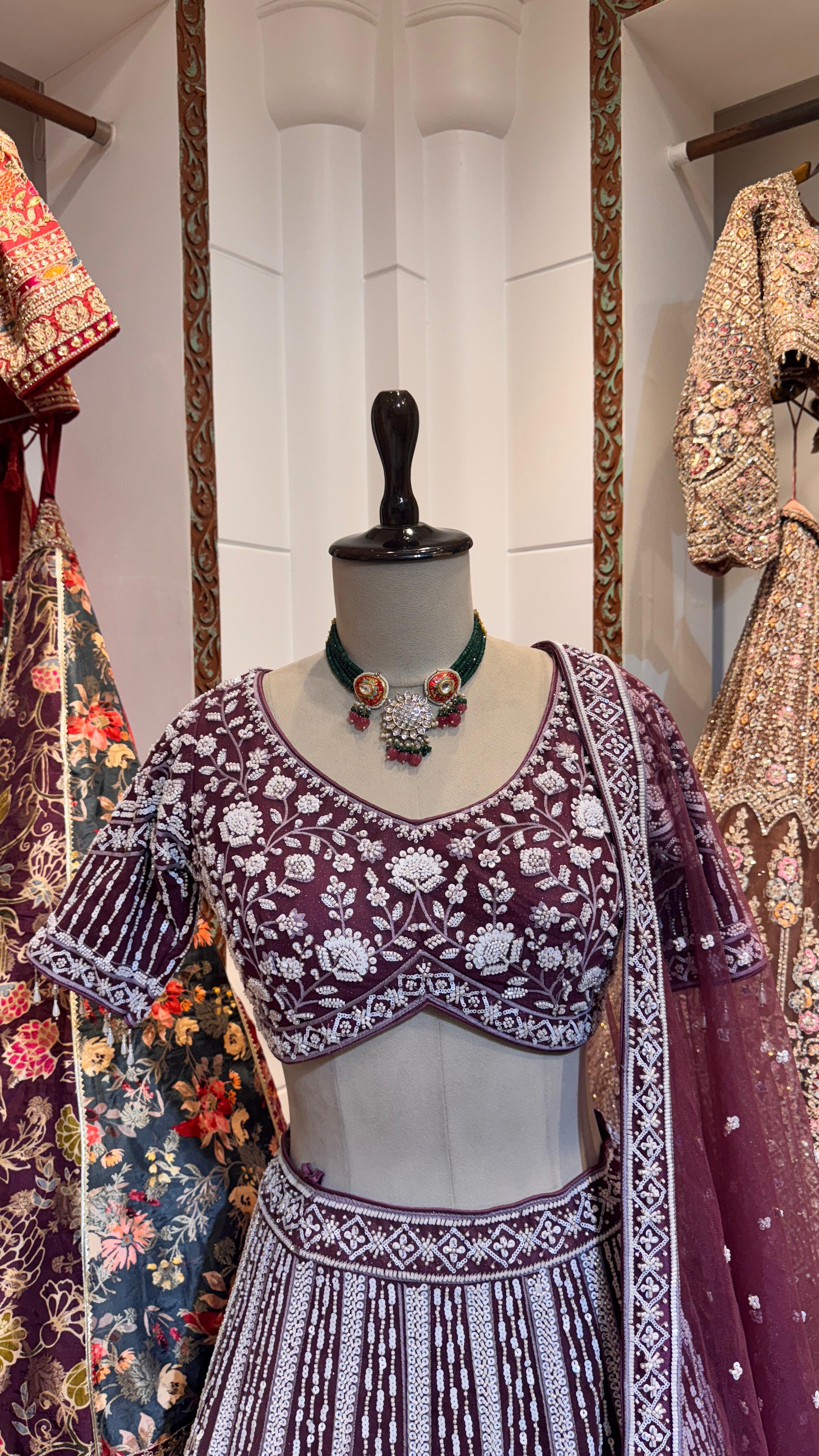 Maroon Pearl Lehenga