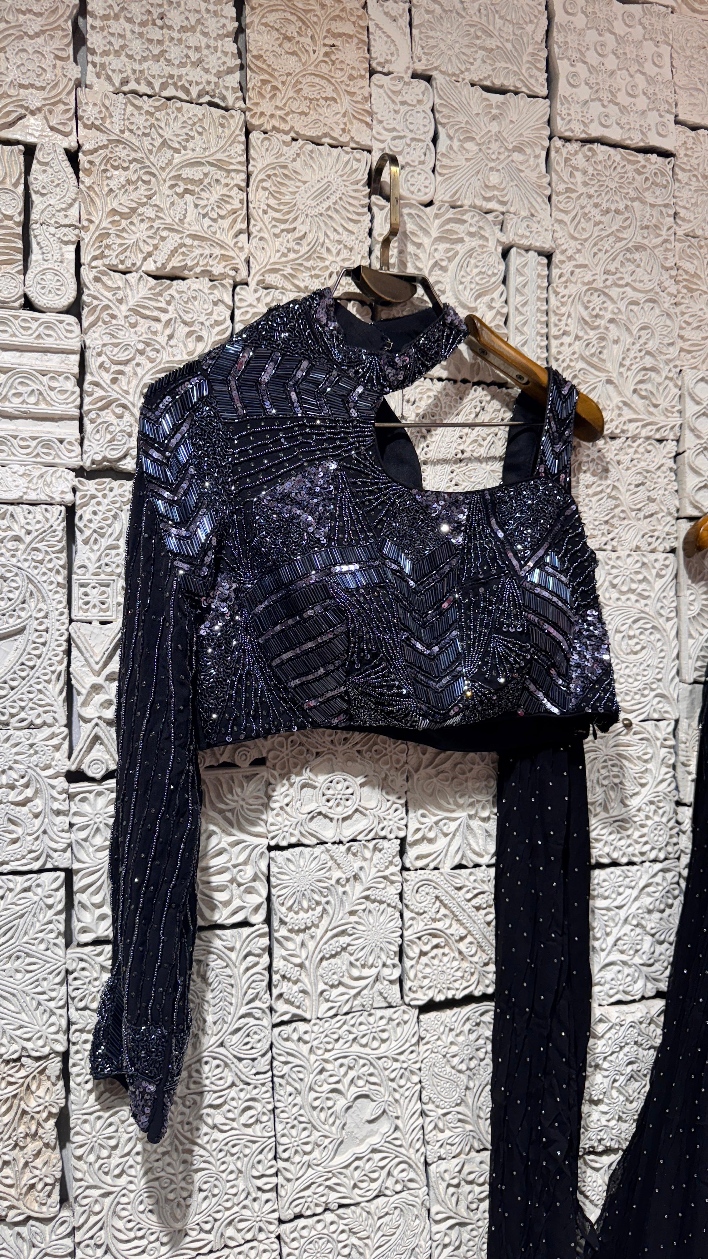 Black embroidery lehenga